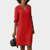 Alexandra | Luxurious Exuberant Crimson Summer Dress