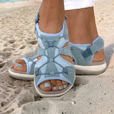 Women's Orthopedic Sandals - Open Toe - Cushioned Sole - Adjustable Velcro Straps - Casual Wear