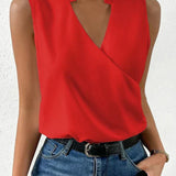 Women's Sleeveless V-Neck Printed Summer Blouse