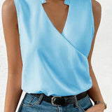 Women's Sleeveless V-Neck Printed Summer Blouse