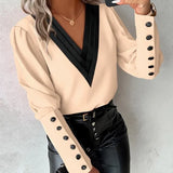 Women's elegant blouse with vneckline