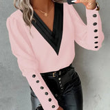 Women's elegant blouse with vneckline