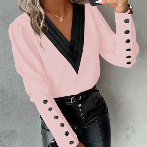 Women's elegant blouse with vneckline