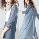 Lightweight Long Cardigan - Women's Open Front Sweater, Breathable Layer