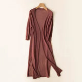 Lightweight Long Cardigan - Women's Open Front Sweater, Breathable Layer