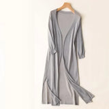 Lightweight Long Cardigan - Women's Open Front Sweater, Breathable Layer