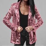 Women’s Blazer – Sequin Embellished – Tailored Fit – Open Front – Full Sleeve