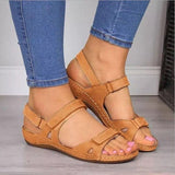 Women’s Platform Sandals – Faux Leather – Adjustable Straps – Open Toe Casual Fit