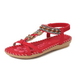 Women’s Flat Sandals – Open Toe – Boho Braided Straps – Rhinestone Detail – Comfy Fit