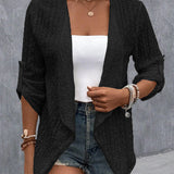 Women’s Cardigan – Crochet Knit – Open Front – Relaxed Fit – Lightweight Boho Style