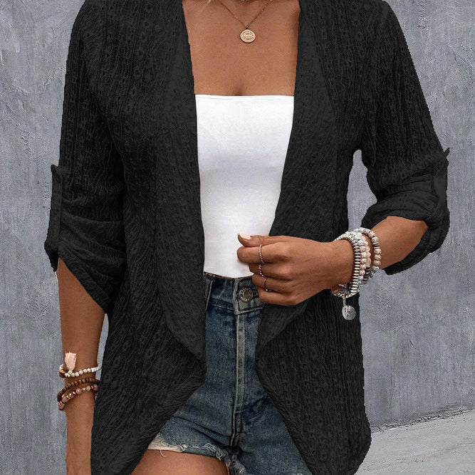 Women’s Cardigan – Crochet Knit – Open Front – Relaxed Fit – Lightweight Boho Style
