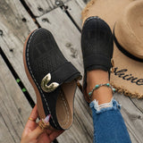 Women’s Mule Sandals – Breathable Blend – Perforated Upper – Slip-On with Buckle