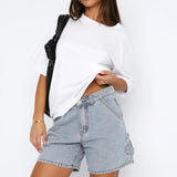 Women’s Denim Shorts – Mid-Rise – Relaxed Fit – 5-Pocket – Button Fly Casual Wear