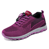 Women's Athletic Sneakers – Knit Mesh – Low Top – Breathable – Lightweight – Lace-Up