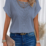 Zarelle – Lace Detail Short Sleeve Top