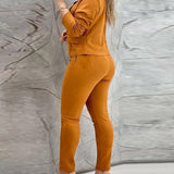 Women’s Blazer and Pants Suit Set – Slim Fit – Double-Breasted – Tailored Seams