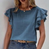 Maristel – Frill Sleeve Textured Blouse