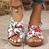 Women’s Sandals – Open Toe Slip-On – Cross Strap – Cushioned Lightweight Sole