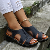 Women’s Sandals – Open Toe – Cut-Out Upper – Slingback Strap – Wedge Sole – Lightweight