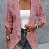 Women’s Cardigan – Crochet Knit – Open Front – Relaxed Fit – Lightweight Boho Style