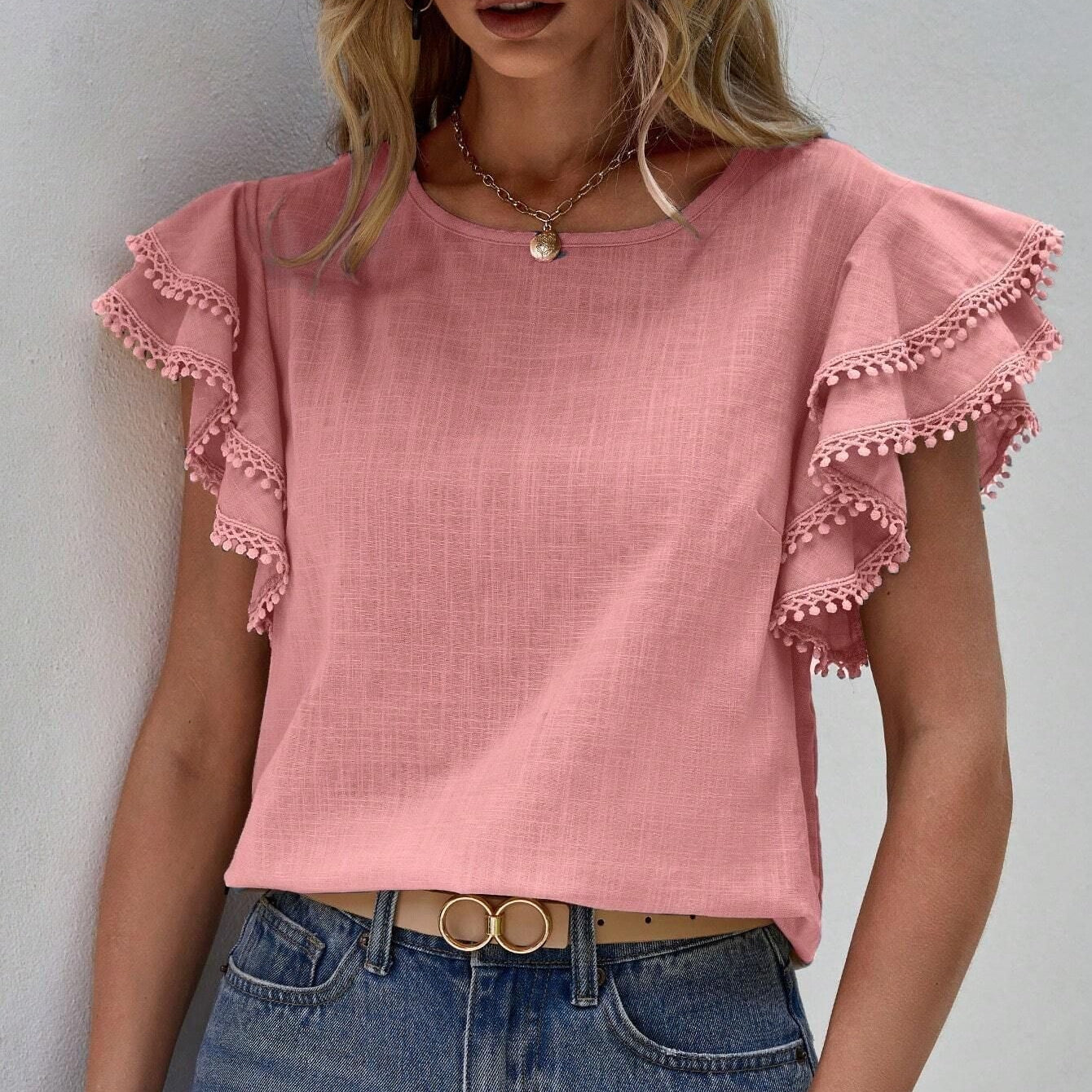 Maristel – Frill Sleeve Textured Blouse