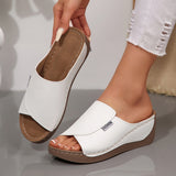 Women’s Wedge Mule Sandals – Slip-On Open Toe – Cushioned Sole – Minimalist Style