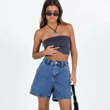 Women’s Denim Shorts – Mid-Rise – Relaxed Fit – 5-Pocket – Button Fly Casual Wear