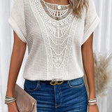 Zarelle – Lace Detail Short Sleeve Top