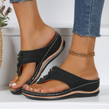 Women’s Flip-Flop Sandals – Floral Applique – Cushioned Sole – Breathable Strap