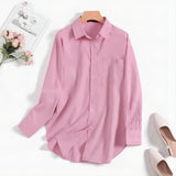Women’s Oversized Shirt – Button-Up – Long Sleeve – Relaxed Fit