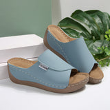 Women’s Wedge Mule Sandals – Slip-On Open Toe – Cushioned Sole – Minimalist Style