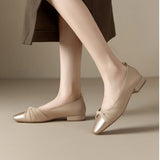 Women’s Low Heel Shoes – Soft Leather – Pointed Toe – Twisted Strap – Elegant Style