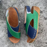 Women’s Sandals – Open Toe Slip-On – Cross Strap – Cushioned Lightweight Sole