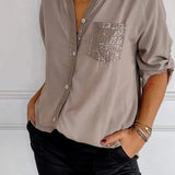 Althea – Sequined Pocket Blouse