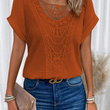 Zarelle – Lace Detail Short Sleeve Top