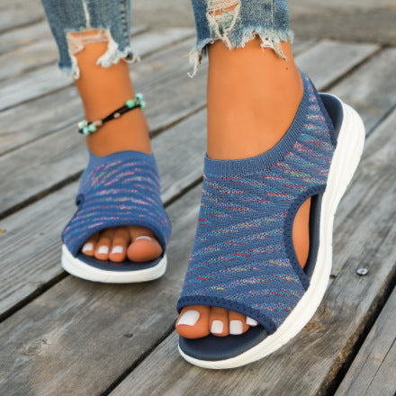 Women’s Sandals – Mesh Upper – Open Toe – Slip-On – Cushioned Sole – Breathable Fit