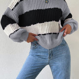 Women’s Pullover Sweater – Chunky Knit – Oversized Fit – Long Sleeve Casual Crew Neck