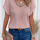 Zarelle – Lace Detail Short Sleeve Top