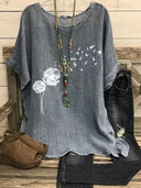 Gray - Dandelion with Birds Print