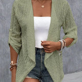Women’s Cardigan – Crochet Knit – Open Front – Relaxed Fit – Lightweight Boho Style