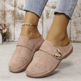 Women’s Mule Sandals – Breathable Blend – Perforated Upper – Slip-On with Buckle