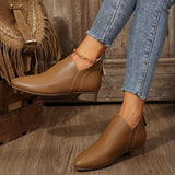 Sophia | Ankle Boots – Low Heel Slip-On