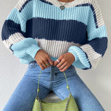 Women’s Pullover Sweater – Chunky Knit – Oversized Fit – Long Sleeve Casual Crew Neck