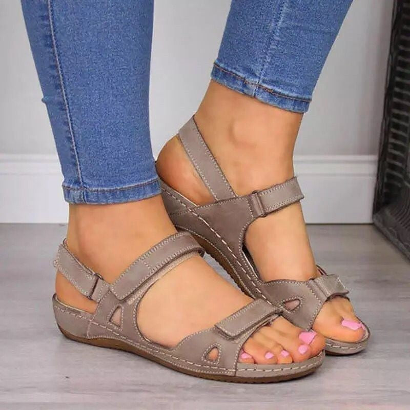 Women’s Platform Sandals – Faux Leather – Adjustable Straps – Open Toe Casual Fit