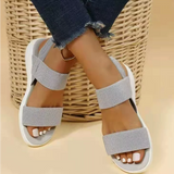Women’s Sandals – Open Toe – Elastic Straps – Cushioned Sole – Breathable Blend – Casual Fit