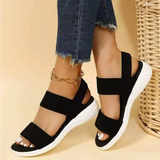 Women’s Sandals – Open Toe – Elastic Straps – Cushioned Sole – Breathable Blend – Casual Fit