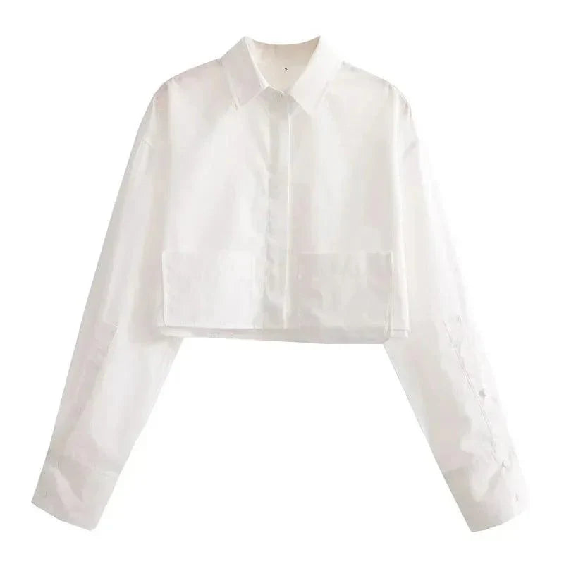 Striped Long-Sleeve Shirt for Women - Stylish Button-Up Blouse