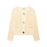 Zara | Mesh-Knit Cardigan With Front Pockets
