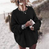 Women’s Pullover Sweater – Chunky Knit – Oversized Fit – Wool Blend – Crew Neck