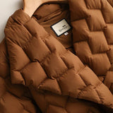 Women's elegant down jacket with belt